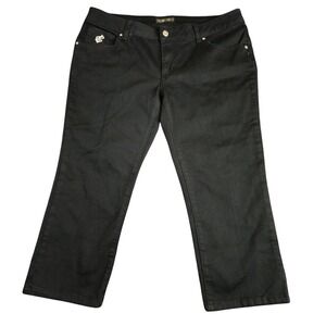 ROCAWEAR‎ Womens Crop Jeans Size 13 Black Denim Stretch Y2K Streetwear Hip Hop